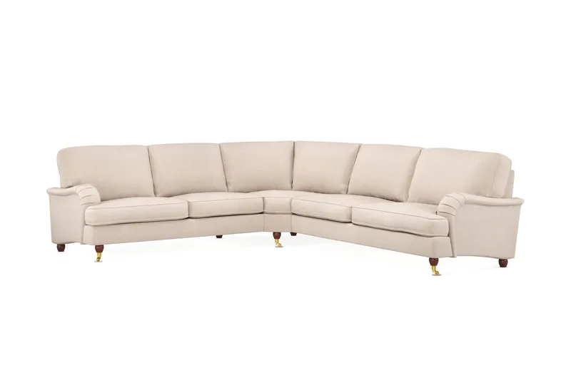 Howard Lyx 6-sits Högervänd L-formad Hörnsoffa i Tyg, Beige
