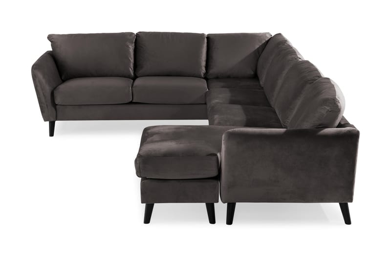 Trend 5-sits Högervänd L-formad Hörnsoffa med Divan i Sammet - Mörkgrå - Products - Möbler - Soffa - Hörnsoffa