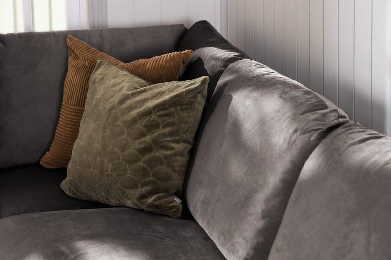 Trend 5-sits Högervänd L-formad Hörnsoffa med Divan i Sammet - Mörkgrå - Products - Möbler - Soffa - Hörnsoffa