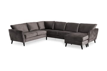 Trend 5-sits Högervänd L-formad Hörnsoffa med Divan i Sammet - Mörkgrå - Products - Möbler - Soffa - Hörnsoffa