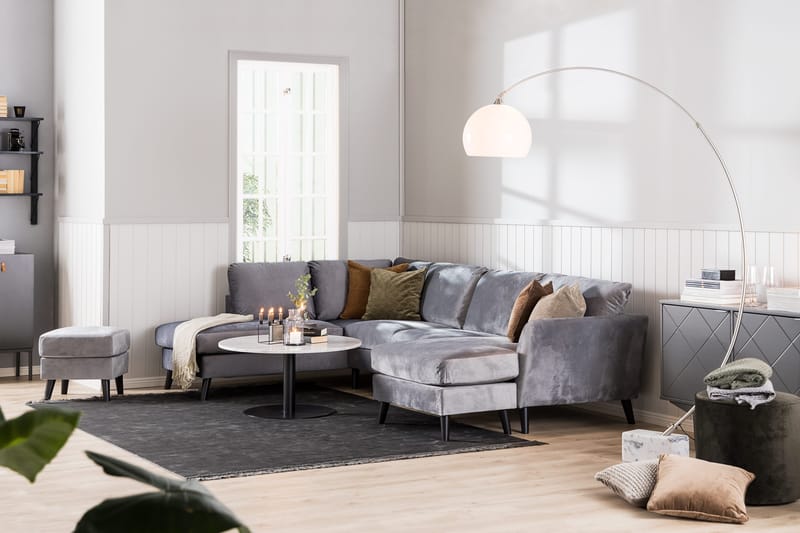 Trend 5-sits Vänstervänd U-formad Hörnsoffa med divan i Sammet - Ljusgrå - Products - Möbler - Soffa - Hörnsoffa
