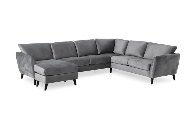 Trend 5-sits Vänstervänd U-formad Hörnsoffa med divan i Sammet - Ljusgrå - Products - Möbler - Soffa - Hörnsoffa