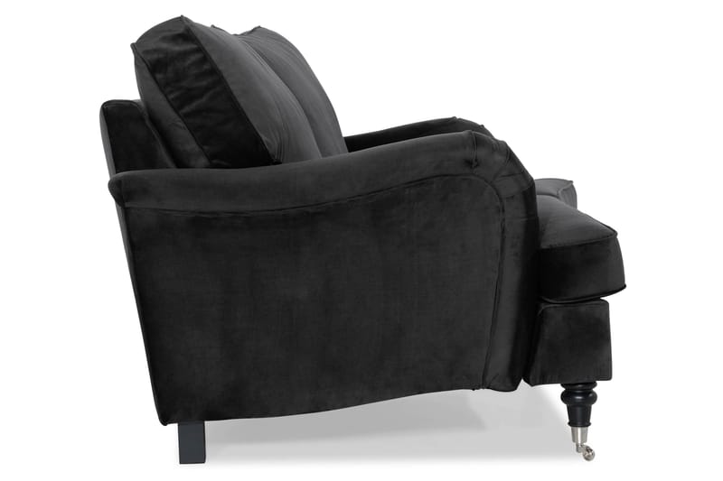Howard Classic 2-sits Svängd Sammetssoffa - Svart - Products - Möbler - Soffa - Sammetssoffa