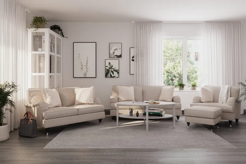Howard Classic 2-sits Tygsoffa - Beige - Products - Möbler - Soffa - 2 sits soffa
