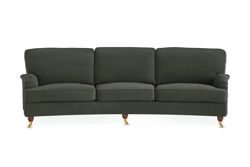 Howard Lyx 4-sits Svängd Manchestersoffa, Mörkgrön