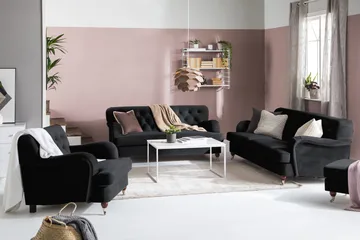 Howard Riviera 2-sits Sammetssoffa - Svart - Products - Möbler - Soffa - Sammetssoffa