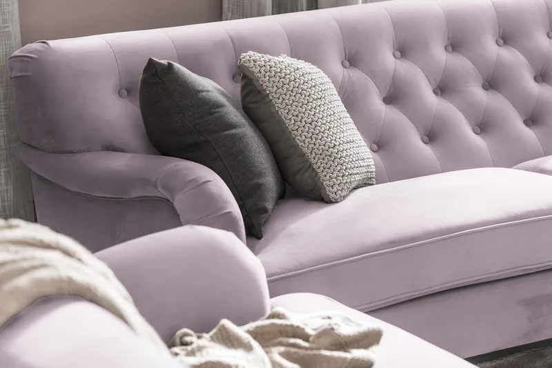 Howard Riviera 3-sits Svängd Sammetssoffa - Lila - Products - Möbler - Soffa - 3 sits soffa