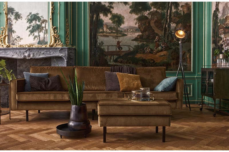 Lissbon 3-sits Sammetssoffa - Gul - Products - Möbler - Soffa - 3 sits soffa