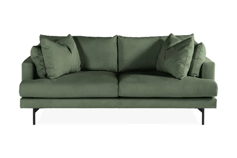 Menard 3-sits Djup Manchestersoffa, Grön