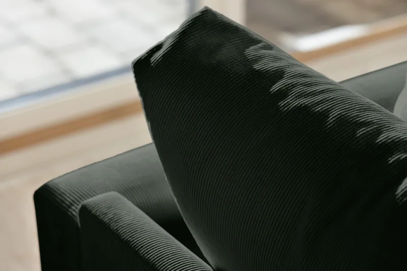 Menard 3-sits Djup Manchestersoffa - Grön - Products - Möbler - Soffa - 3 sits soffa