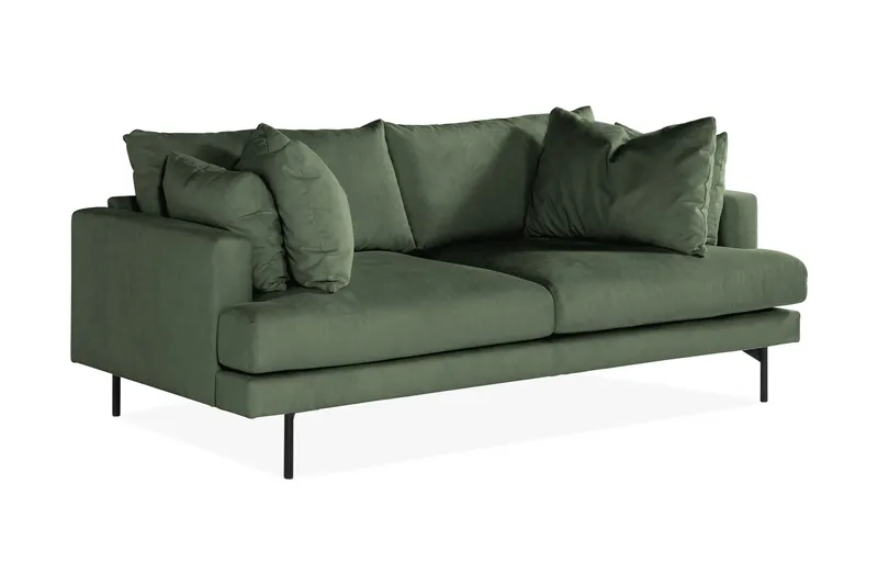 Menard 3-sits Djup Manchestersoffa - Grön - Products - Möbler - Soffa - 3 sits soffa