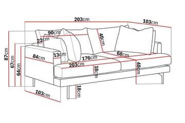 Menard 3-sits Djup Manchestersoffa - Grön - Products - Möbler - Soffa - 3 sits soffa