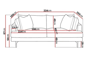 Menard 4-sits Djup Manchestersoffa - Grön - Products - Möbler - Soffa - 4 sits soffa
