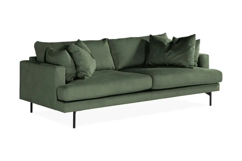 Menard 4-sits Djup Manchestersoffa - Grön - Products - Möbler - Soffa - 4 sits soffa