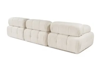 Belgin Bubblig Divansoffa 3-sits 315 cm med utfällbara armstöd och ryggstöd - Ljus / Beige - Products - Möbler - Soffa - Modulsoffa - Komplett modulsoffa