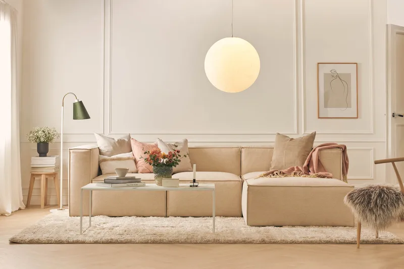 Cubo 2-sits Högermodul i Tyg 120 cm bred - Beige - Products - Möbler - Soffa - Modulsoffa - Övriga moduler till modulsoffa