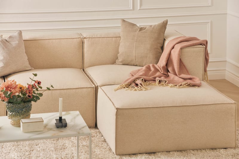 Cubo 2-sits Vänstermodul i Tyg 120 cm bred - Beige - Products - Möbler - Soffa - Modulsoffa - Övriga moduler till modulsoffa