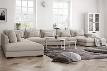Dubai Stor U-modulsoffa Byggbar med Divan Höger Extra Djup - Ljus / Beige - Products - Möbler - Soffa - Modulsoffa - Komplett modulsoffa