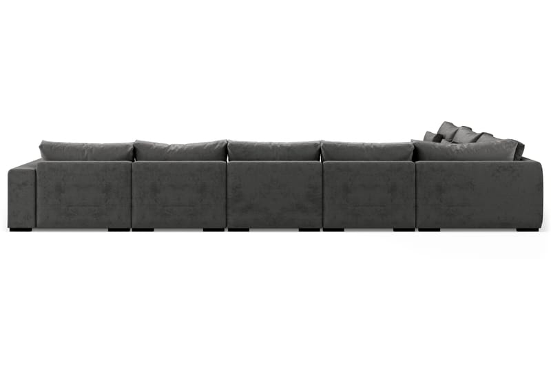Dubai Stor U-modulsoffa Large med Divan Höger Sammet Extra Djup - Mörkgrå - Products - Möbler - Soffa - Modulsoffa - Komplett modulsoffa