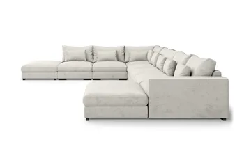 Dubai U-modulsoffa Large med Divan Höger Sammet Extra Djup - Vit - Products - Möbler - Soffa - Modulsoffa - Komplett modulsoffa