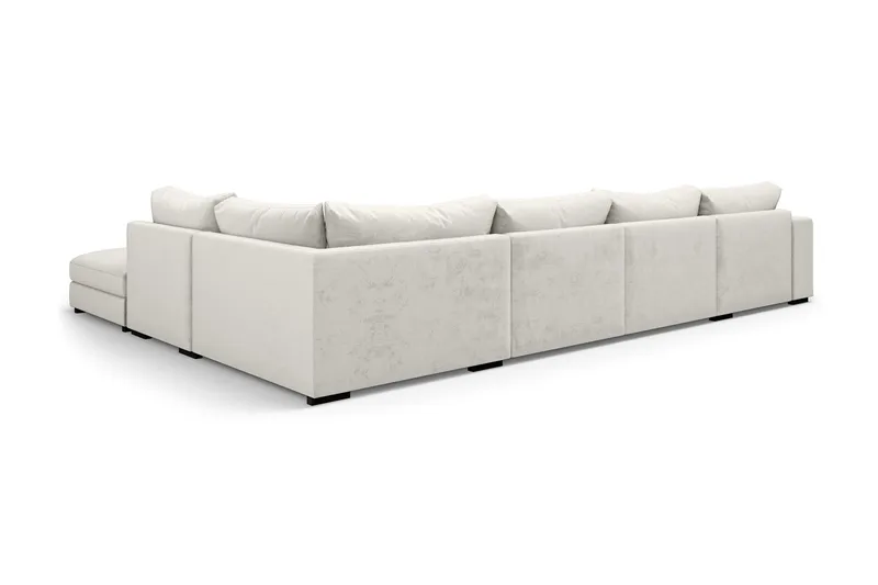 Dubai U-modulsoffa med Divan Vänster Sammet - Vit - Products - Möbler - Soffa - Modulsoffa - Komplett modulsoffa
