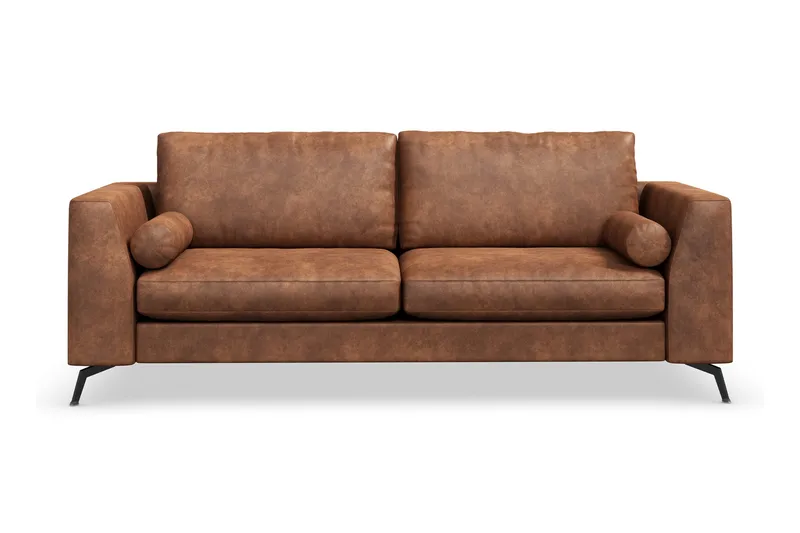 Ocean Lyx 3-sits Soffa i Konstläder, Brun