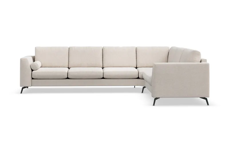 Ocean Lyx 5-sits Vändbar L-formad Hörnsoffa i Tyg, Beige