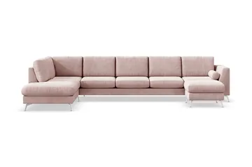 Ocean Lyx 6-sits Vänstervänd U-formad Soffa med Divan och Schäslong + Fotpall i Manchester