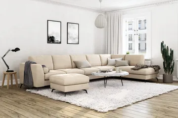 Ocean Lyx U-soffa med Schäslong Höger - Beige - Products - Möbler - Soffa - U-soffa