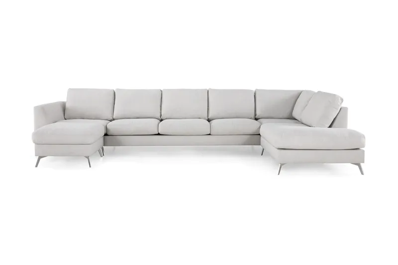 Ocean Lyx U-soffa med Schäslong Höger, Linnebeige