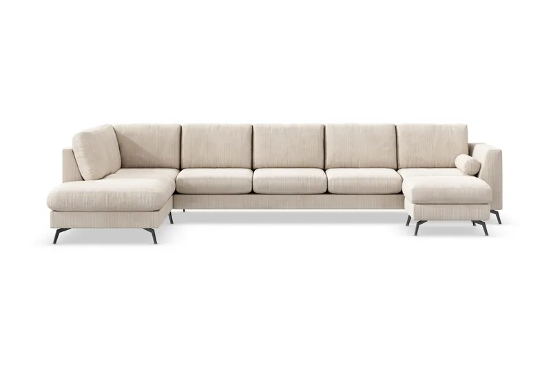 Ocean Lyx U-soffa med Schäslong Vänster, Beige