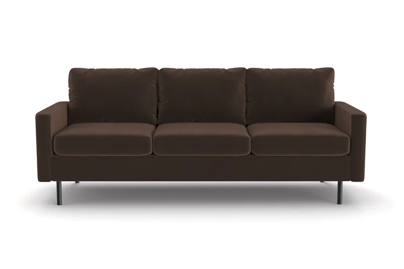 Peppe 3-sits Manchestersoffa, Brun
