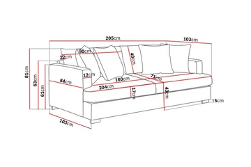 Rossita 3-sits Djup Soffa i Manchester - Brun - Products - Möbler - Soffa - 3 sits soffa