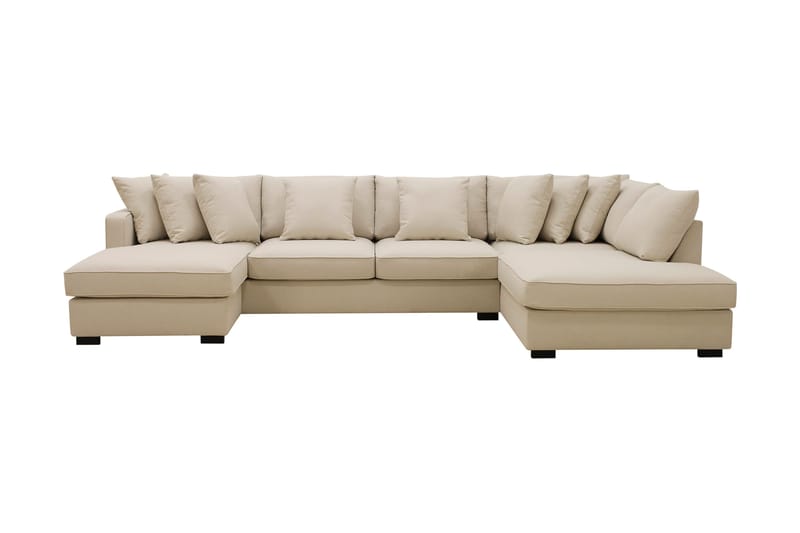 Rossita 5-sits Högervänd U-formad Djup Soffa med Divan och Schäslong i Bouclé, Beige