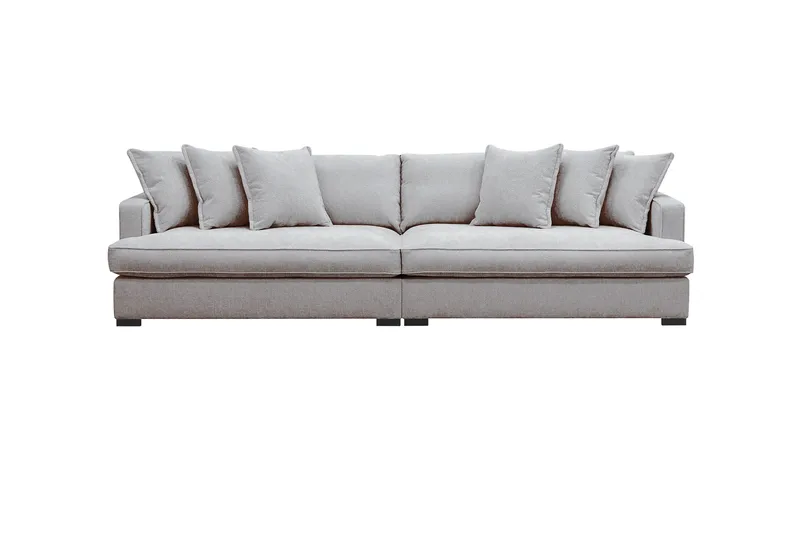 Rossita Lyx 4-sits Extra djup Soffa i Chenille, Grå / Brun