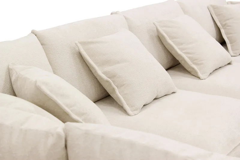 Rossita Lyx 5-sits Högervänd U-formad Extra djup Soffa med Divan och Schäslong i Chenille - Beige - Products - Möbler - Soffa - U-soffa