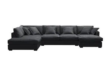 Rossita Lyx 5-sits Högervänd U-formad Extra djup Soffa med Divan och Schäslong i Chenille