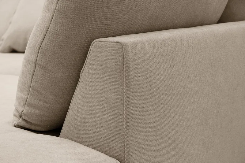 Rossita Lyx 6-sits Vänstervänd U-formad Extra djup Soffa med Divan och Schäslong i Tyg - Brun - Products - Möbler - Soffa - U-soffa