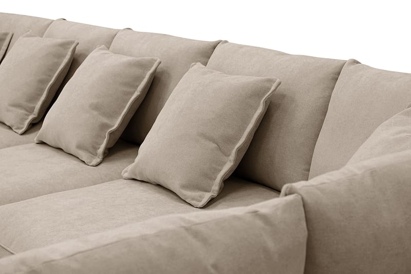 Rossita Lyx 6-sits Vänstervänd U-formad Extra djup Soffa med Divan och Schäslong i Tyg - Brun - Products - Möbler - Soffa - U-soffa