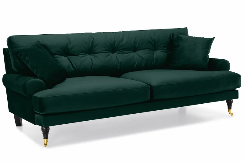 Andrew Soffgrupp 2+1 Sammet - Grön - Products - Möbler - Soffa - Soffgrupp - Howard soffgrupp