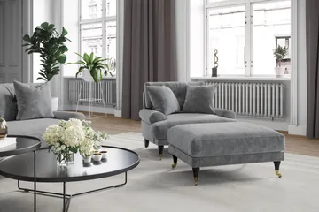 Andrew Soffgrupp 2+1 Sammet - Ljusgrå - Products - Möbler - Soffa - Soffgrupp - Howard soffgrupp