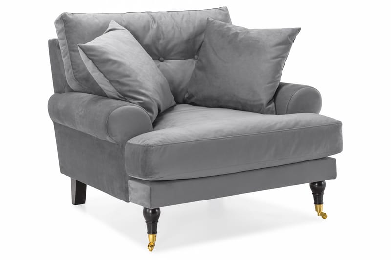 Andrew Soffgrupp 2+1 Sammet - Ljusgrå - Products - Möbler - Soffa - Soffgrupp - Howard soffgrupp