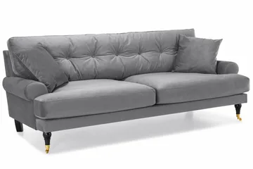 Andrew Soffgrupp 2+1 Sammet - Ljusgrå - Products - Möbler - Soffa - Soffgrupp - Howard soffgrupp