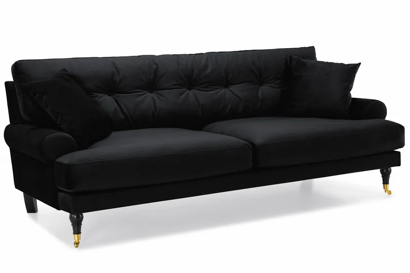 Andrew Soffgrupp 2+1 Sammet - Svart - Products - Möbler - Soffa - Soffgrupp - Howard soffgrupp