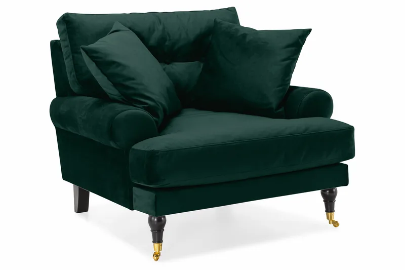 Andrew Soffgrupp 3+1 Sammet - Grön - Products - Möbler - Soffa - Soffgrupp - Howard soffgrupp