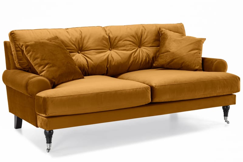 Andrew Soffgrupp 3+1 Sammet - Mörkgul - Products - Möbler - Soffa - Soffgrupp - Howard soffgrupp