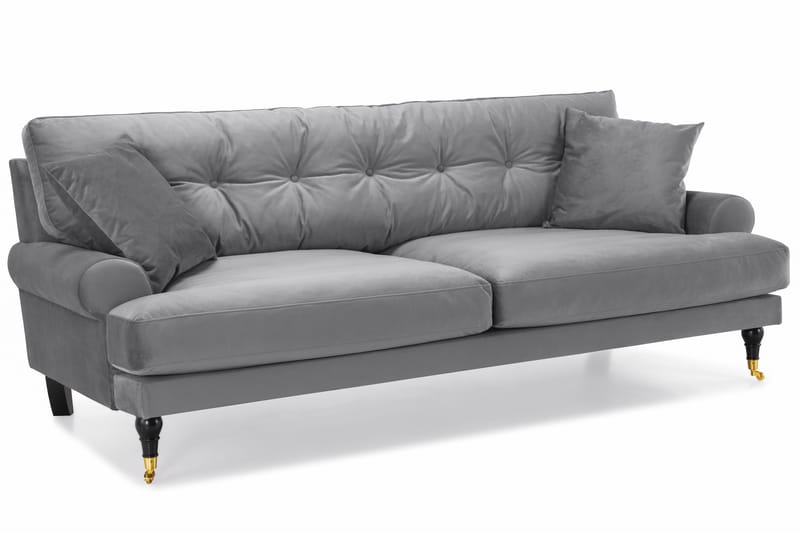 Andrew Soffgrupp 3+2 Sammet - Ljusgrå - Products - Möbler - Soffa - Soffgrupp - Howard soffgrupp
