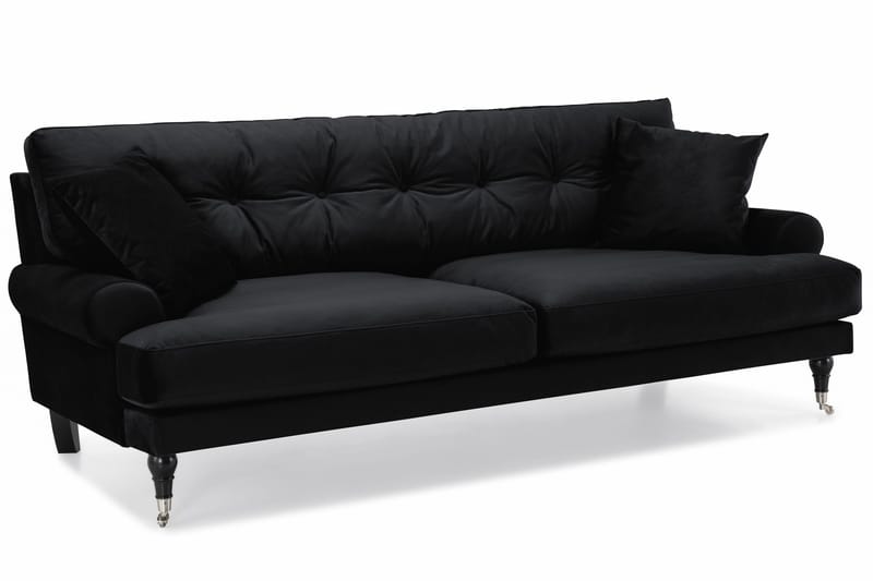 Andrew Soffgrupp 3+2 Sammet - Svart - Products - Möbler - Soffa - Soffgrupp - Howard soffgrupp