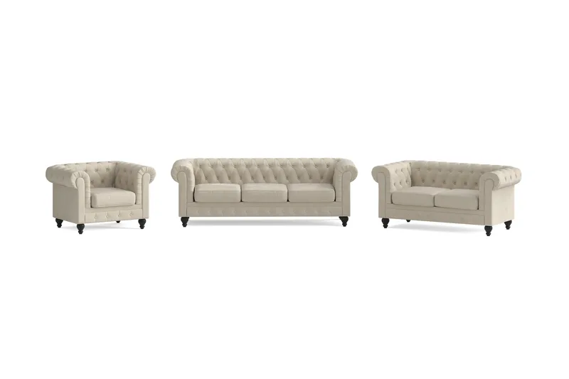 Chesterfield LYX 3+2+1 - SYN0000058, SYN0000052, SYN0000063, Beige