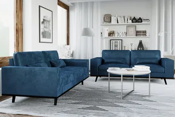 Copenhagen Soffgrupp 3-sits + 2-sits Sammetssoffa - Blå - Products - Möbler - Soffa - Soffgrupp - Howard soffgrupp